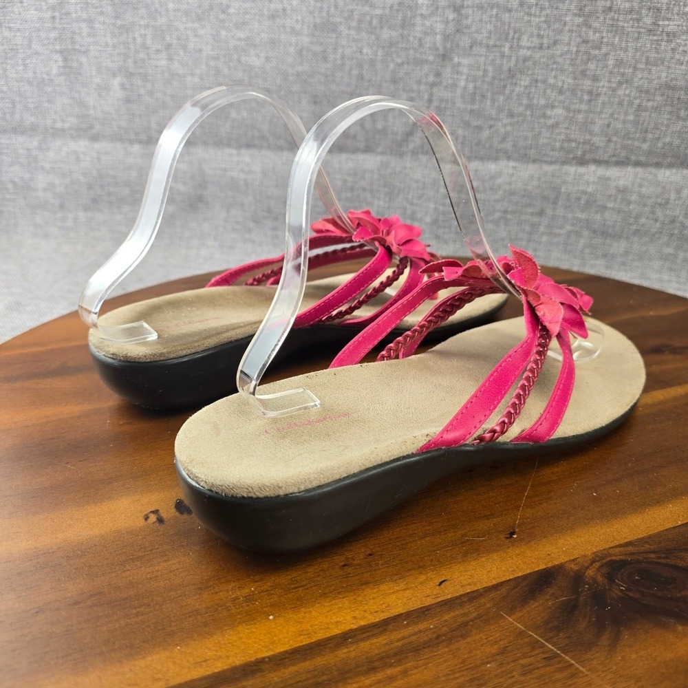 Croft & Barrow Women's Pink Flower Embellished Thong Sandals Size 9.5 - Picture 7 of 14